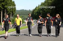 Romain Grosjean (FRA) Lotus F1 Team walks the circuit. 22.08.2013. Formula 1 World Championship, Rd 11, Belgian Grand Prix, Spa Francorchamps, Belgium, Preparation Day.