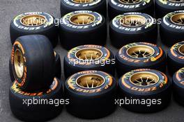 Pirelli tyres. 22.08.2013. Formula 1 World Championship, Rd 11, Belgian Grand Prix, Spa Francorchamps, Belgium, Preparation Day.