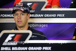 Sebastian Vettel (GER), Red Bull Racing at the press conference. 22.08.2013. Formula 1 World Championship, Rd 11, Belgian Grand Prix, Spa Francorchamps, Belgium, Preparation Day.