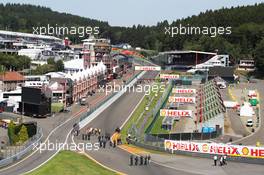 Drivers walk the circuit and approach Eau Rouge. 22.08.2013. Formula 1 World Championship, Rd 11, Belgian Grand Prix, Spa Francorchamps, Belgium, Preparation Day.