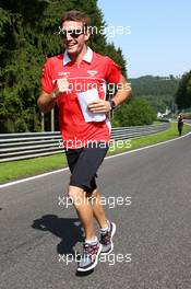 Jules Bianchi (FRA) Marussia F1 Team runs the circuit. 22.08.2013. Formula 1 World Championship, Rd 11, Belgian Grand Prix, Spa Francorchamps, Belgium, Preparation Day.