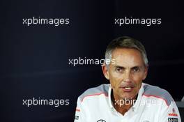 Martin Whitmarsh (GBR) McLaren Chief Executive Officer in the FIA Press Conference. 19.04.2013. Formula 1 World Championship, Rd 4, Bahrain Grand Prix, Sakhir, Bahrain, Practice Day