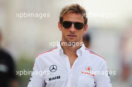 Jenson Button (GBR) McLaren. 19.04.2013. Formula 1 World Championship, Rd 4, Bahrain Grand Prix, Sakhir, Bahrain, Practice Day