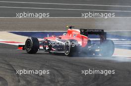 Max Chilton (GBR) Marussia F1 Team MR02 locks up under braking. 19.04.2013. Formula 1 World Championship, Rd 4, Bahrain Grand Prix, Sakhir, Bahrain, Practice Day