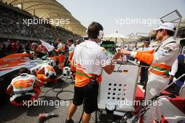 Adrian Sutil (GER) Sahara Force India F1 on the grid. 21.04.2013. Formula 1 World Championship, Rd 4, Bahrain Grand Prix, Sakhir, Bahrain, Race Day
