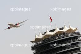 Gulf Air flyover before the start of the race. 21.04.2013. Formula 1 World Championship, Rd 4, Bahrain Grand Prix, Sakhir, Bahrain, Race Day