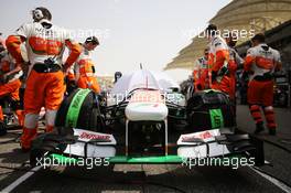 Sahara Force India F1 VJM06 of Adrian Sutil (GER) Sahara Force India F1 on the grid. 21.04.2013. Formula 1 World Championship, Rd 4, Bahrain Grand Prix, Sakhir, Bahrain, Race Day