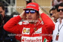 Fernando Alonso (ESP) Ferrari on the grid. 21.04.2013. Formula 1 World Championship, Rd 4, Bahrain Grand Prix, Sakhir, Bahrain, Race Day