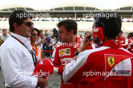 Fernando Alonso (ESP) Ferrari on the grid. 21.04.2013. Formula 1 World Championship, Rd 4, Bahrain Grand Prix, Sakhir, Bahrain, Race Day