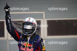 1st place Sebastian Vettel (GER) Red Bull Racing. 21.04.2013. Formula 1 World Championship, Rd 4, Bahrain Grand Prix, Sakhir, Bahrain, Race Day