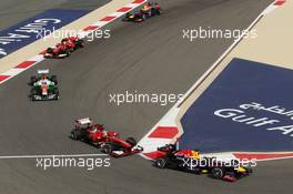 Sebastian Vettel (GER) Red Bull Racing RB9, 21.04.2013. Formula 1 World Championship, Rd 4, Bahrain Grand Prix, Sakhir, Bahrain, Race Day