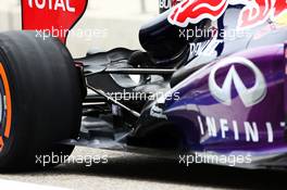 Mark Webber (AUS) Red Bull Racing RB9 rear suspension and exhaust detail. 20.04.2013. Formula 1 World Championship, Rd 4, Bahrain Grand Prix, Sakhir, Bahrain, Qualifying Day