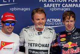 Fernando Alonso (ESP), Scuderia Ferrari, Nico Rosberg (GER), Mercedes GP and Sebastian Vettel (GER), Red Bull Racing  20.04.2013. Formula 1 World Championship, Rd 4, Bahrain Grand Prix, Sakhir, Bahrain, Qualifying Day