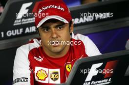Felipe Massa (BRA) Ferrari in the FIA Press Conference. 18.04.2013. Formula 1 World Championship, Rd 4, Bahrain Grand Prix, Sakhir, Bahrain, Preparation Day
