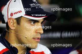 Pastor Maldonado (VEN) Williams in the FIA Press Conference. 18.04.2013. Formula 1 World Championship, Rd 4, Bahrain Grand Prix, Sakhir, Bahrain, Preparation Day