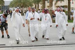 HRH Prince Salman bin Hamad Al Khalifa, Crown Prince of Bahrain. (Second Left). 18.04.2013. Formula 1 World Championship, Rd 4, Bahrain Grand Prix, Sakhir, Bahrain, Preparation Day