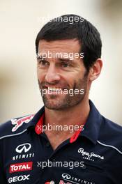 Mark Webber (AUS) Red Bull Racing. 18.04.2013. Formula 1 World Championship, Rd 4, Bahrain Grand Prix, Sakhir, Bahrain, Preparation Day