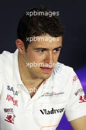 Paul di Resta (GBR) Sahara Force India F1 in the FIA Press Conference. 18.04.2013. Formula 1 World Championship, Rd 4, Bahrain Grand Prix, Sakhir, Bahrain, Preparation Day