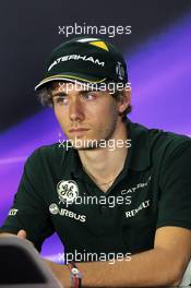 Charles Pic (FRA) Caterham in the FIA Press Conference. 18.04.2013. Formula 1 World Championship, Rd 4, Bahrain Grand Prix, Sakhir, Bahrain, Preparation Day