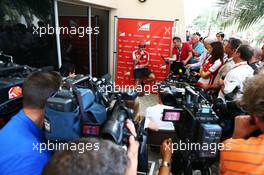 Fernando Alonso (ESP) Ferrari with the media. 18.04.2013. Formula 1 World Championship, Rd 4, Bahrain Grand Prix, Sakhir, Bahrain, Preparation Day