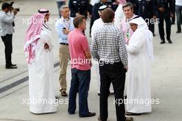 HRH Prince Salman bin Hamad Al Khalifa, Crown Prince of Bahrain with the media. 18.04.2013. Formula 1 World Championship, Rd 4, Bahrain Grand Prix, Sakhir, Bahrain, Preparation Day