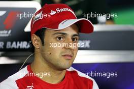 Felipe Massa (BRA) Ferrari in the FIA Press Conference. 18.04.2013. Formula 1 World Championship, Rd 4, Bahrain Grand Prix, Sakhir, Bahrain, Preparation Day