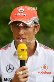 Jenson Button (GBR) McLaren. 18.04.2013. Formula 1 World Championship, Rd 4, Bahrain Grand Prix, Sakhir, Bahrain, Preparation Day