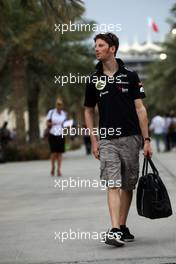 Romain Grosjean (FRA) Lotus F1 Team. 18.04.2013. Formula 1 World Championship, Rd 4, Bahrain Grand Prix, Sakhir, Bahrain, Preparation Day