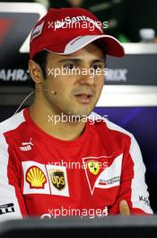 Felipe Massa (BRA) Ferrari in the FIA Press Conference. 18.04.2013. Formula 1 World Championship, Rd 4, Bahrain Grand Prix, Sakhir, Bahrain, Preparation Day