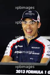 Pastor Maldonado (VEN) Williams in the FIA Press Conference. 18.04.2013. Formula 1 World Championship, Rd 4, Bahrain Grand Prix, Sakhir, Bahrain, Preparation Day