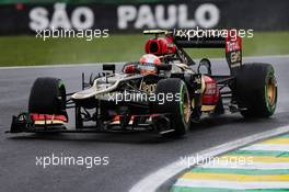 Romain Grosjean (FRA) Lotus F1 E21. 22.11.2013. Formula 1 World Championship, Rd 19, Brazilian Grand Prix, Sao Paulo, Brazil, Practice Day.