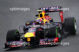 Mark Webber (AUS) Red Bull Racing RB9 running sensor equipment. 22.11.2013. Formula 1 World Championship, Rd 19, Brazilian Grand Prix, Sao Paulo, Brazil, Practice Day.
