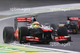 Sergio Perez (MEX) McLaren MP4-28. 22.11.2013. Formula 1 World Championship, Rd 19, Brazilian Grand Prix, Sao Paulo, Brazil, Practice Day.