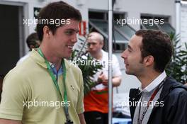 (L to R): Luiz Razia (BRA) with Nicolas Todt (FRA) Driver Manager. 22.11.2013. Formula 1 World Championship, Rd 19, Brazilian Grand Prix, Sao Paulo, Brazil, Practice Day.