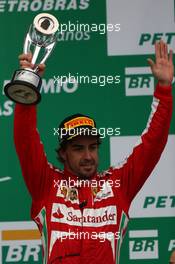 3rd place Fernando Alonso (ESP) Ferrari F138. 24.11.2013. Formula 1 World Championship, Rd 19, Brazilian Grand Prix, Sao Paulo, Brazil, Race Day.