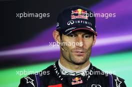 Mark Webber (AUS) Red Bull Racing in the FIA Press Conference. 24.11.2013. Formula 1 World Championship, Rd 19, Brazilian Grand Prix, Sao Paulo, Brazil, Race Day.