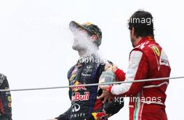 Mark Webber (AUS), Red Bull Racing and Fernando Alonso (ESP), Scuderia Ferrari  24.11.2013. Formula 1 World Championship, Rd 19, Brazilian Grand Prix, Sao Paulo, Brazil, Race Day.