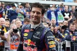 Mark Webber (AUS) Red Bull Racing in parc ferme. 24.11.2013. Formula 1 World Championship, Rd 19, Brazilian Grand Prix, Sao Paulo, Brazil, Race Day.