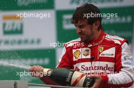 3rd place Fernando Alonso (ESP) Ferrari F138. 24.11.2013. Formula 1 World Championship, Rd 19, Brazilian Grand Prix, Sao Paulo, Brazil, Race Day.