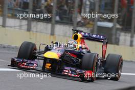 Race winner Sebastian Vettel (GER) Red Bull Racing RB9. 24.11.2013. Formula 1 World Championship, Rd 19, Brazilian Grand Prix, Sao Paulo, Brazil, Race Day.