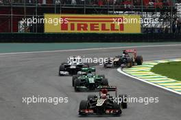 Heikki Kovalainen (FIN) Lotus F1 E21. 24.11.2013. Formula 1 World Championship, Rd 19, Brazilian Grand Prix, Sao Paulo, Brazil, Race Day.