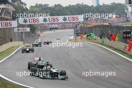 Nico Rosberg (GER) Mercedes AMG F1 W04. 24.11.2013. Formula 1 World Championship, Rd 19, Brazilian Grand Prix, Sao Paulo, Brazil, Race Day.