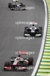 Jenson Button (GBR) McLaren MP4-28. 24.11.2013. Formula 1 World Championship, Rd 19, Brazilian Grand Prix, Sao Paulo, Brazil, Race Day.