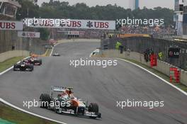 Adrian Sutil (GER) Sahara Force India VJM06. 24.11.2013. Formula 1 World Championship, Rd 19, Brazilian Grand Prix, Sao Paulo, Brazil, Race Day.