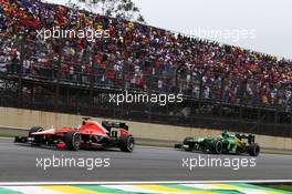 Jules Bianchi (FRA) Marussia F1 Team MR02. 24.11.2013. Formula 1 World Championship, Rd 19, Brazilian Grand Prix, Sao Paulo, Brazil, Race Day.