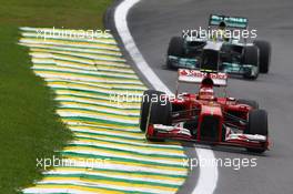 Felipe Massa (BRA) Ferrari F138. 24.11.2013. Formula 1 World Championship, Rd 19, Brazilian Grand Prix, Sao Paulo, Brazil, Race Day.