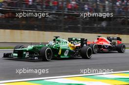Charles Pic (FRA) Caterham CT03. 24.11.2013. Formula 1 World Championship, Rd 19, Brazilian Grand Prix, Sao Paulo, Brazil, Race Day.