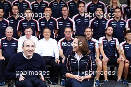 (L to R): Frank Williams (GBR) Williams Team Owner and Claire Williams (GBR) Williams Deputy Team Principal in a team photograph. 23.11.2013. Formula 1 World Championship, Rd 19, Brazilian Grand Prix, Sao Paulo, Brazil, Qualifying Day.