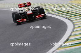Sergio Perez (MEX) McLaren MP4-28. 23.11.2013. Formula 1 World Championship, Rd 19, Brazilian Grand Prix, Sao Paulo, Brazil, Qualifying Day.