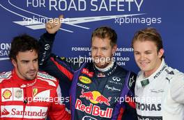 Fernando Alonso (ESP), Scuderia Ferrari, Sebastian Vettel (GER), Red Bull Racing and Nico Rosberg (GER), Mercedes GP  23.11.2013. Formula 1 World Championship, Rd 19, Brazilian Grand Prix, Sao Paulo, Brazil, Qualifying Day.